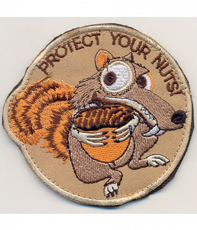 Нашивка на липучке "Protect Your Nuts!" фон песок