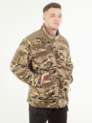 350/Кофта флисовая тактическая без капюшона, multicam