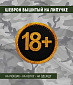 Нашивка на липучке "18+" круглая, фон черный