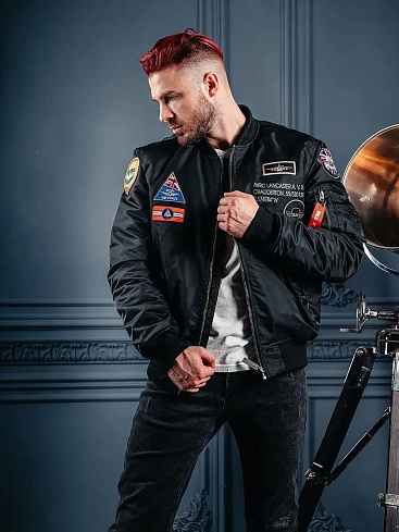 Лётная куртка MA-1 PATCH bomber, black