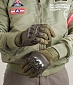 Перчатки мужские со вставкой 7 эк, цвет зеленый