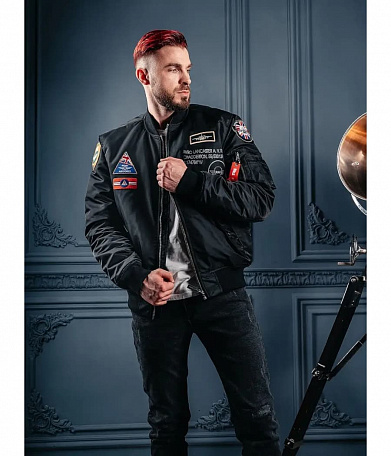 Лётная куртка MA-1 PATCH bomber, black