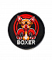 Нашивка на липучке "Boxer", круглая, фон черный