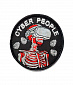 Нашивка на липучке "Cyber People", круглая, фон черный